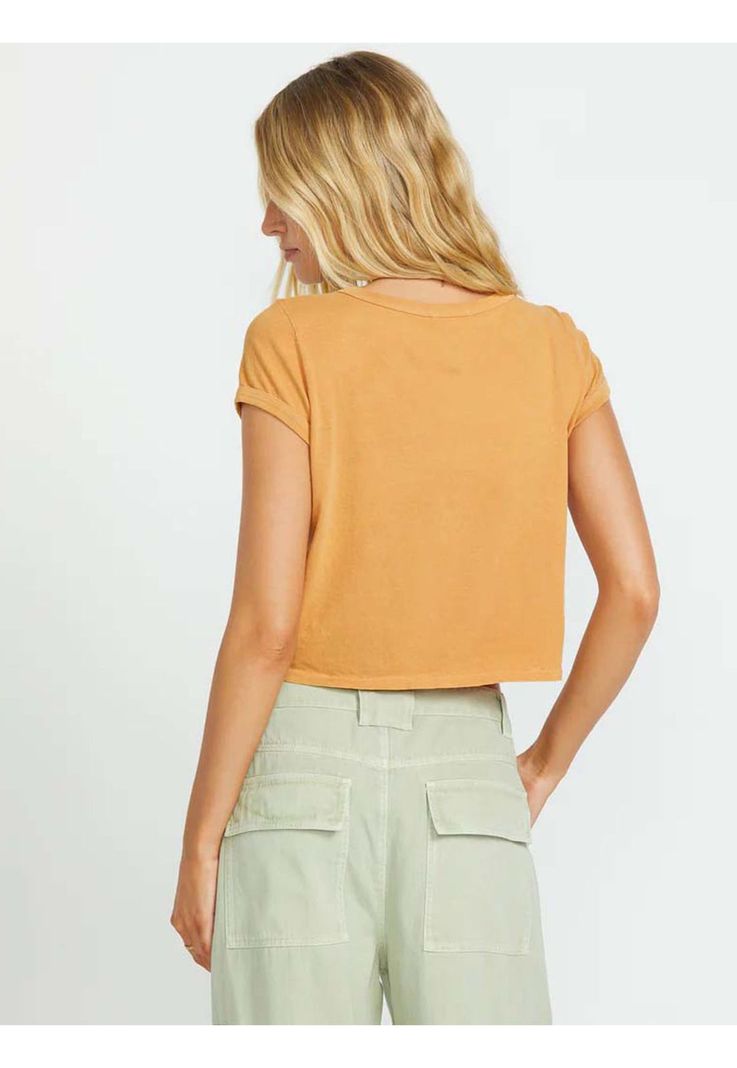 Polera Manga Corta Mujer Daily Naranja Billabong-1