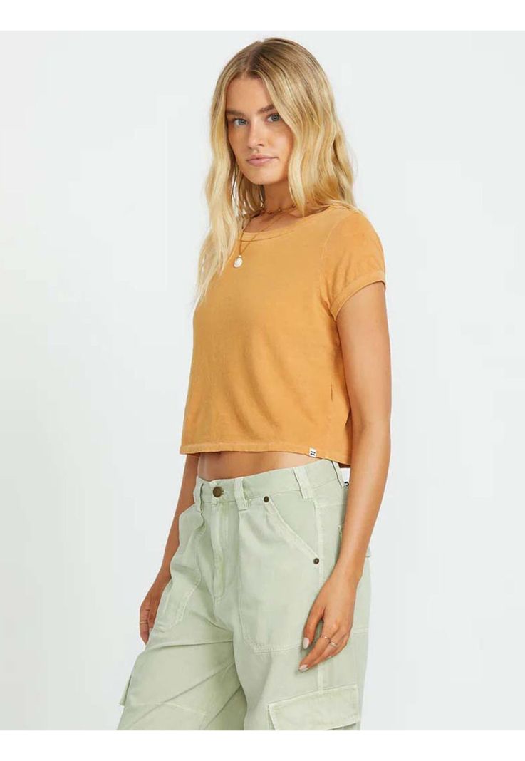 Polera Manga Corta Mujer Daily Naranja Billabong-3