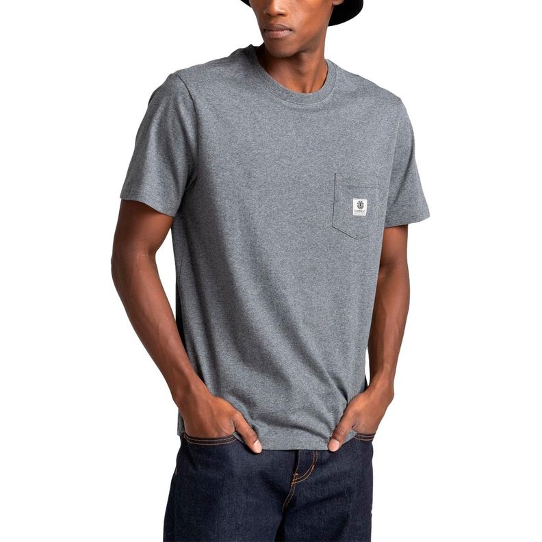 Polera M/C Hombre Basic Pocket Gris