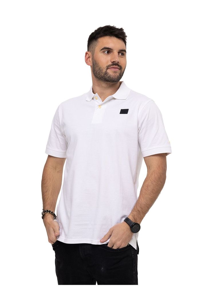 Polo Logo Jersey Polo Blanco Hombre-0