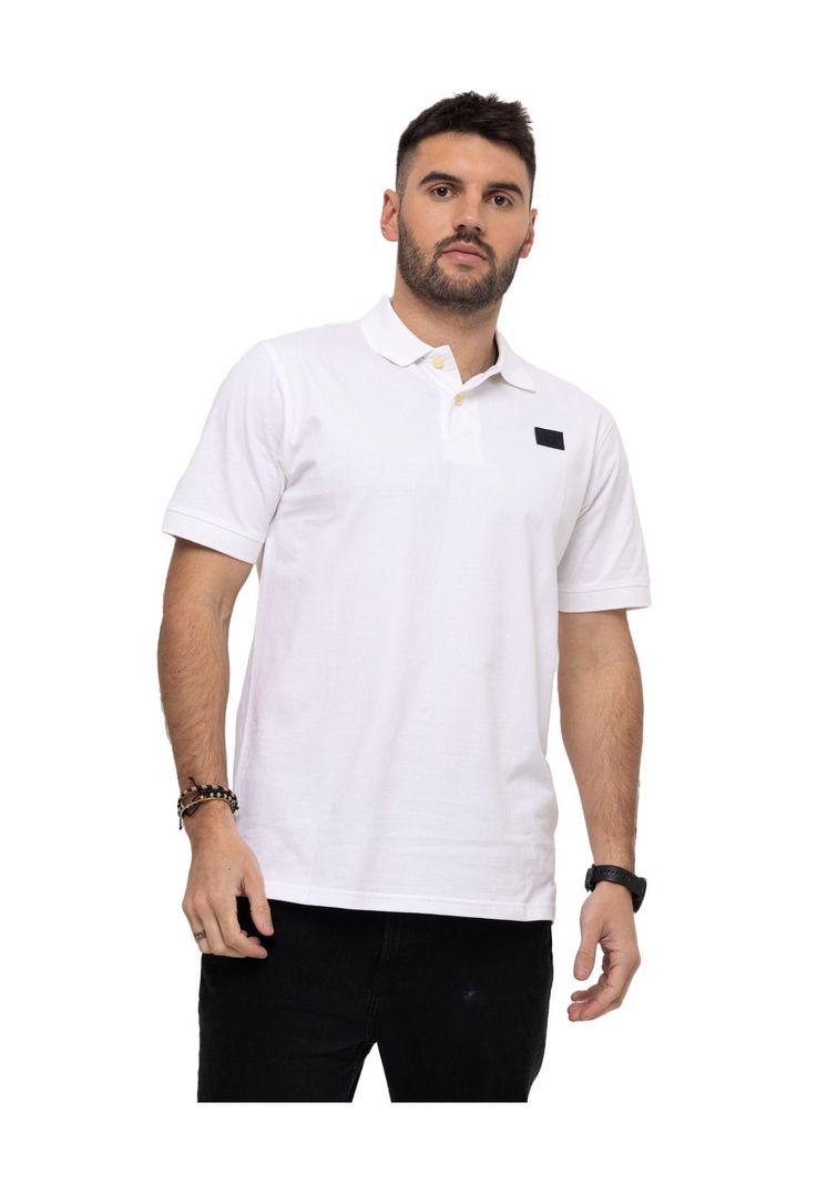 Polo Logo Jersey Polo Blanco Hombre-1