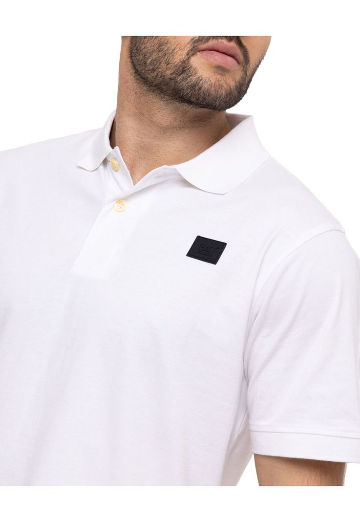 Polo Logo Jersey Polo Blanco Hombre-4