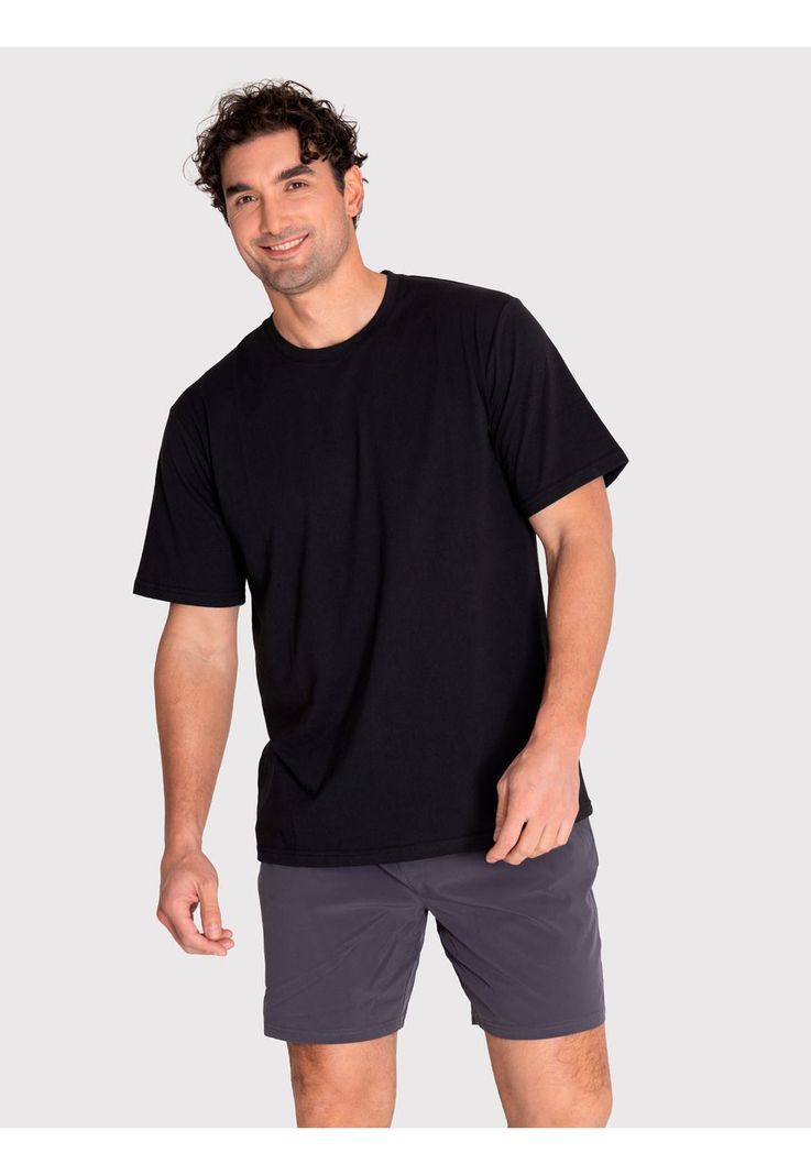 Polera deportiva Hombre Printed T-Shirt Negro-0
