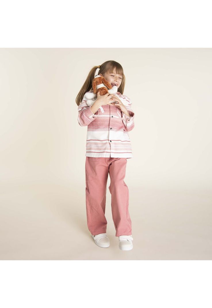 Pantalón Niña Flare Rosado-1