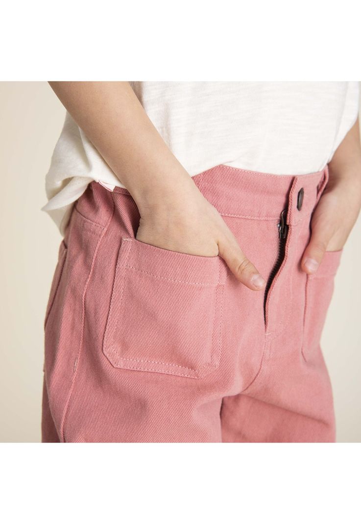 Pantalón Niña Flare Rosado-2