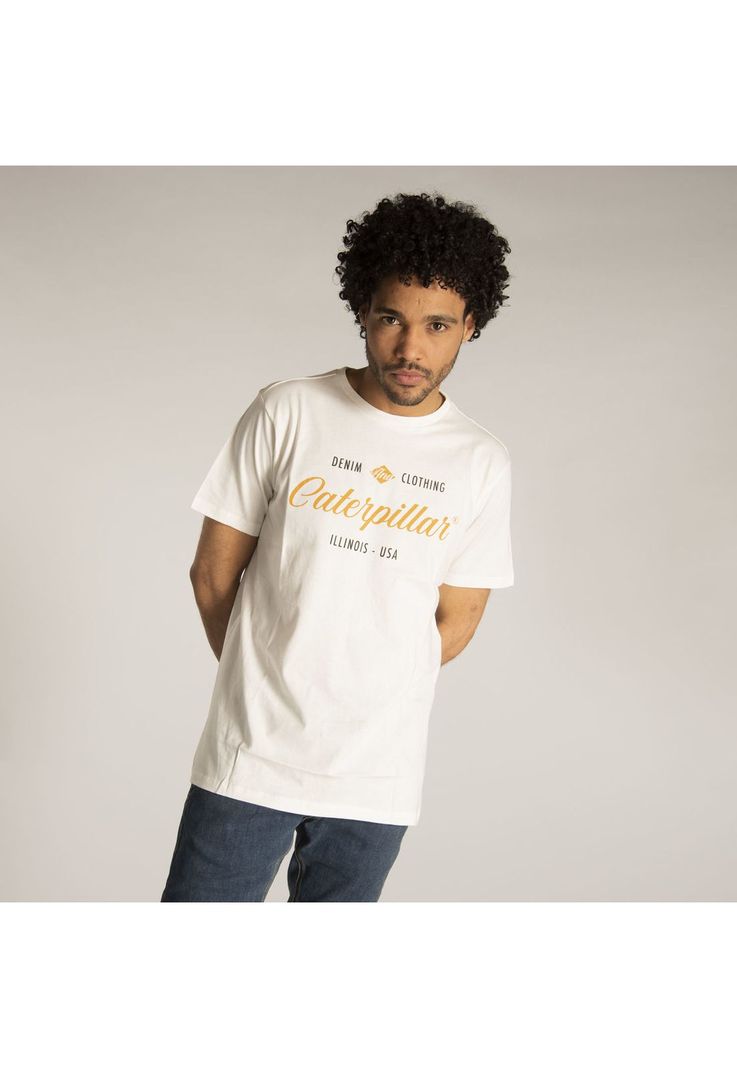 Polera M/C Hombre Self Edge Script Tee Blanco