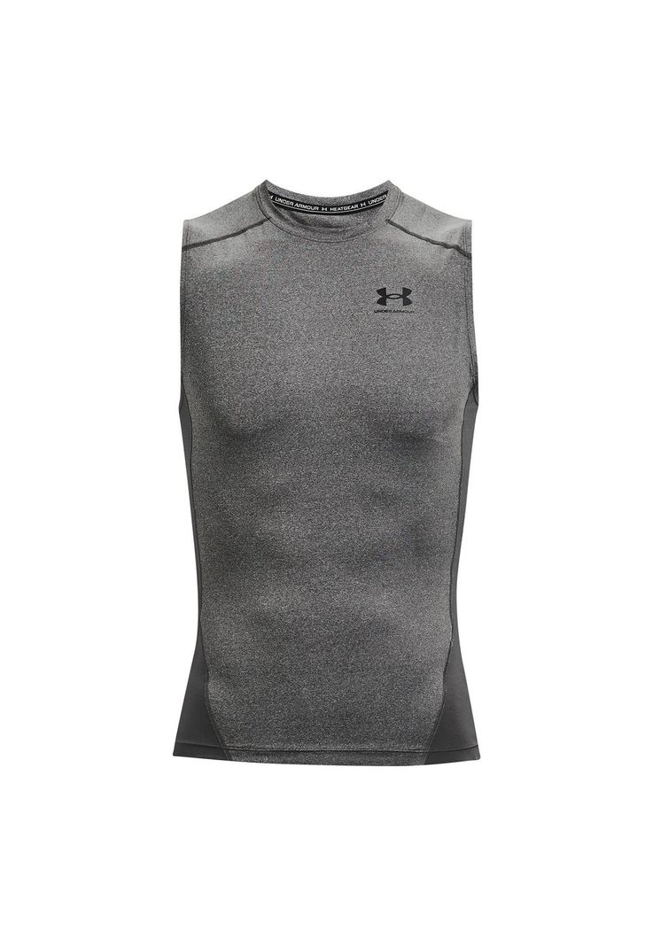 Polera sin mangas HeatGear® hombre Gris-0