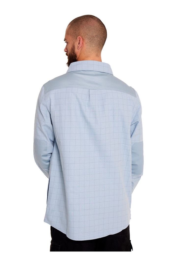 Camisa Manga Larga Hombre Celeste-3