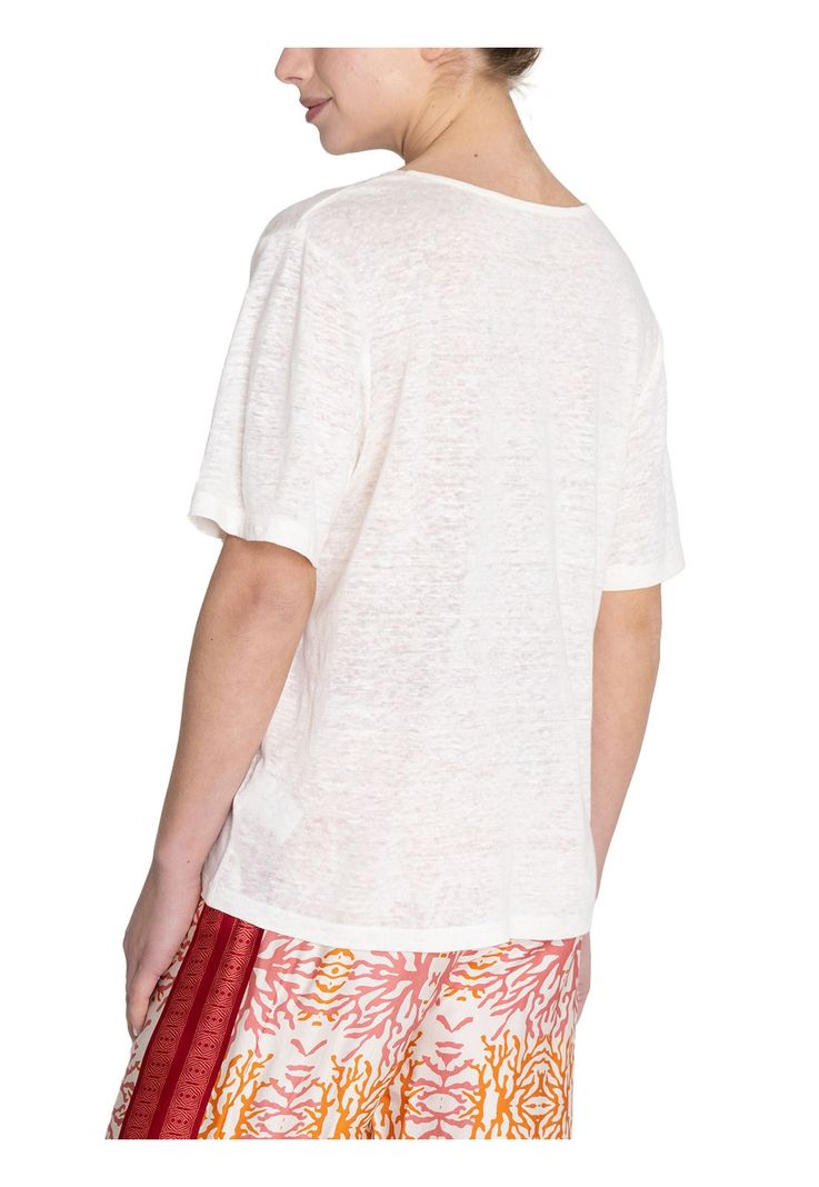 Polera Lino Orgánico Beige Remini Mujer -6