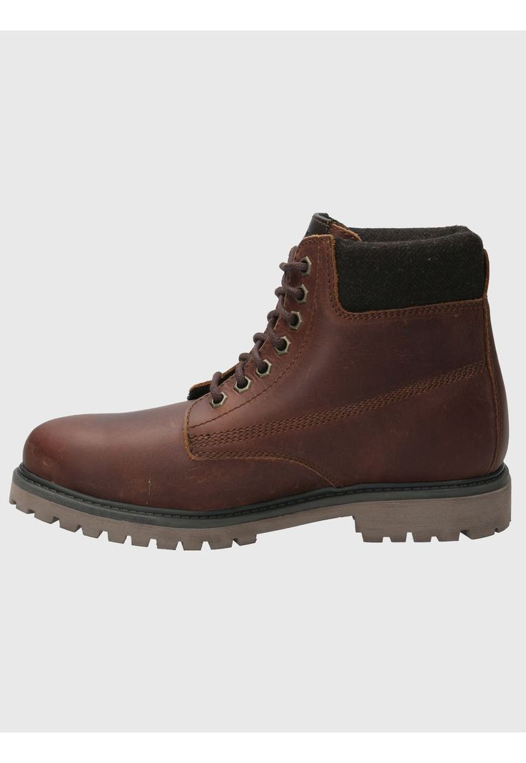 Botin Cuero Hombre Negam Rojo-5