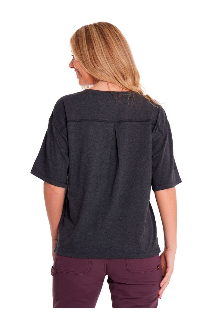Polera Manga Corta Mujer Notch Neck Novelty2 Negro-3