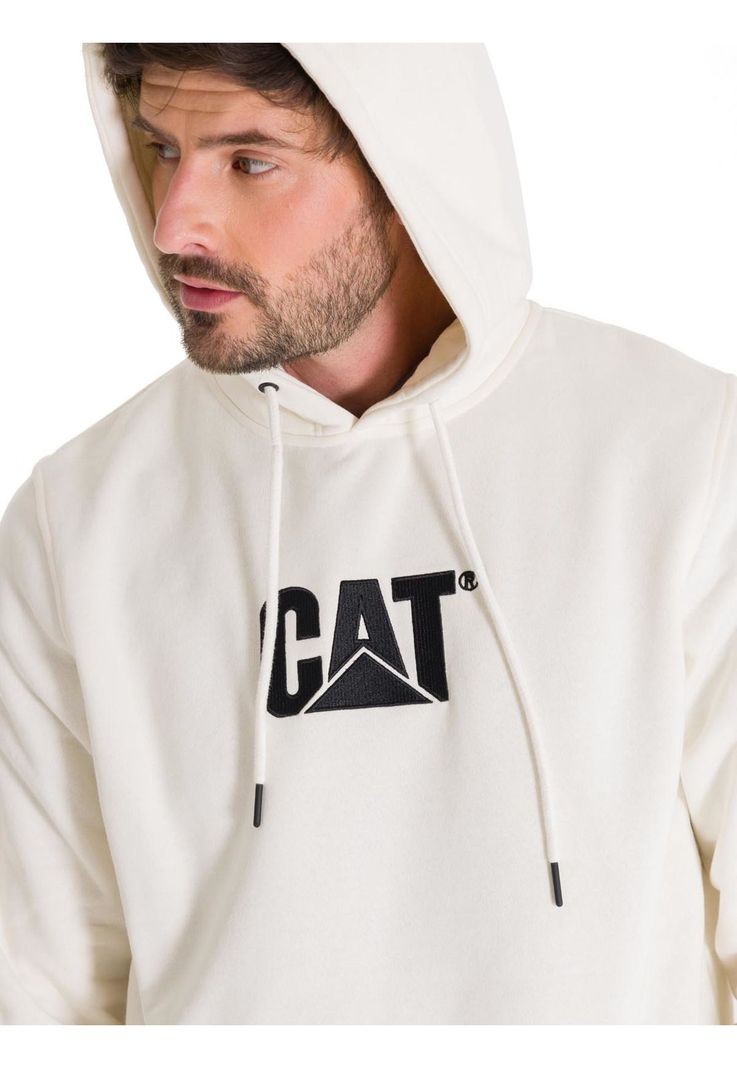 Polerón Fleece Logo Pullover Unisex Blanco-4