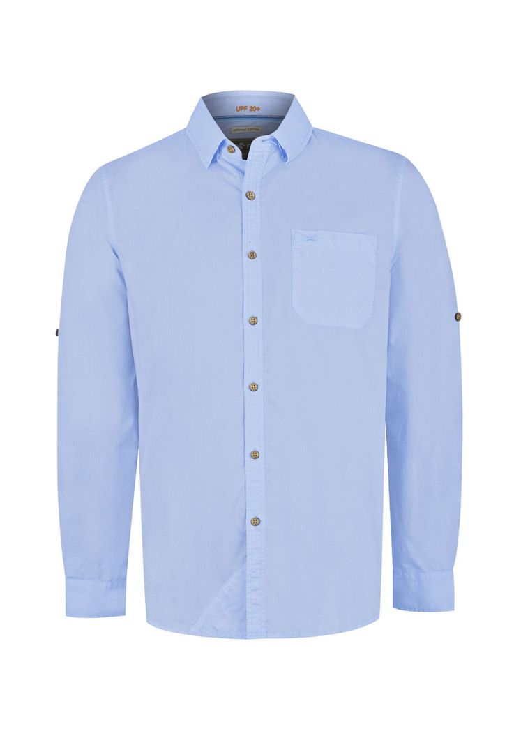 Camisa Algodón Orgánico Celeste Galiton Hombre -0