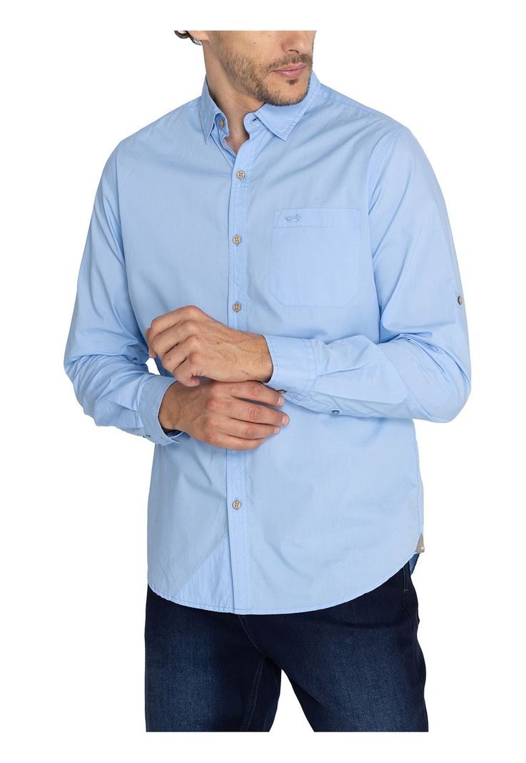 Camisa Algodón Orgánico Celeste Galiton Hombre -4