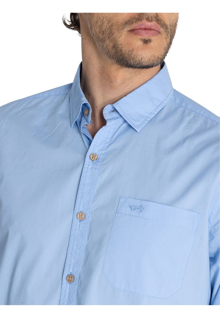 Camisa Algodón Orgánico Celeste Galiton Hombre -6