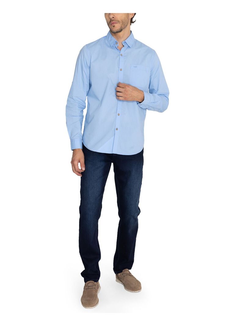 Camisa Algodón Orgánico Celeste Galiton Hombre -9