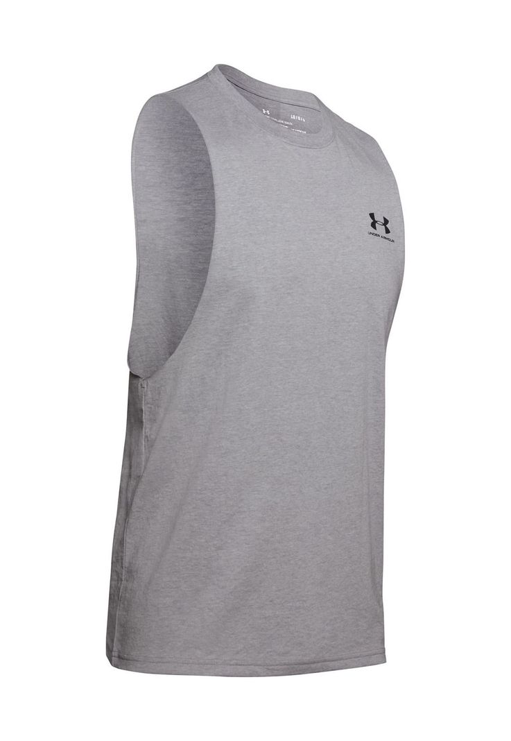 Polera sin mangas UA Leftchest hombre GRIS-0