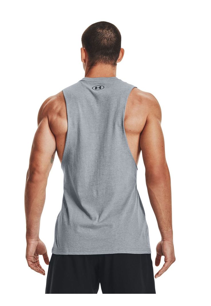 Polera sin mangas UA Leftchest hombre GRIS-4