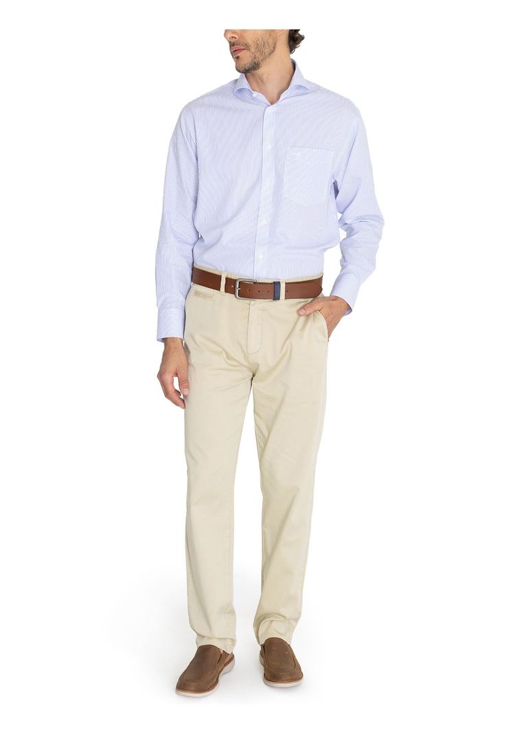 Camisa Cuello Italiano Celeste WF Hombre -9