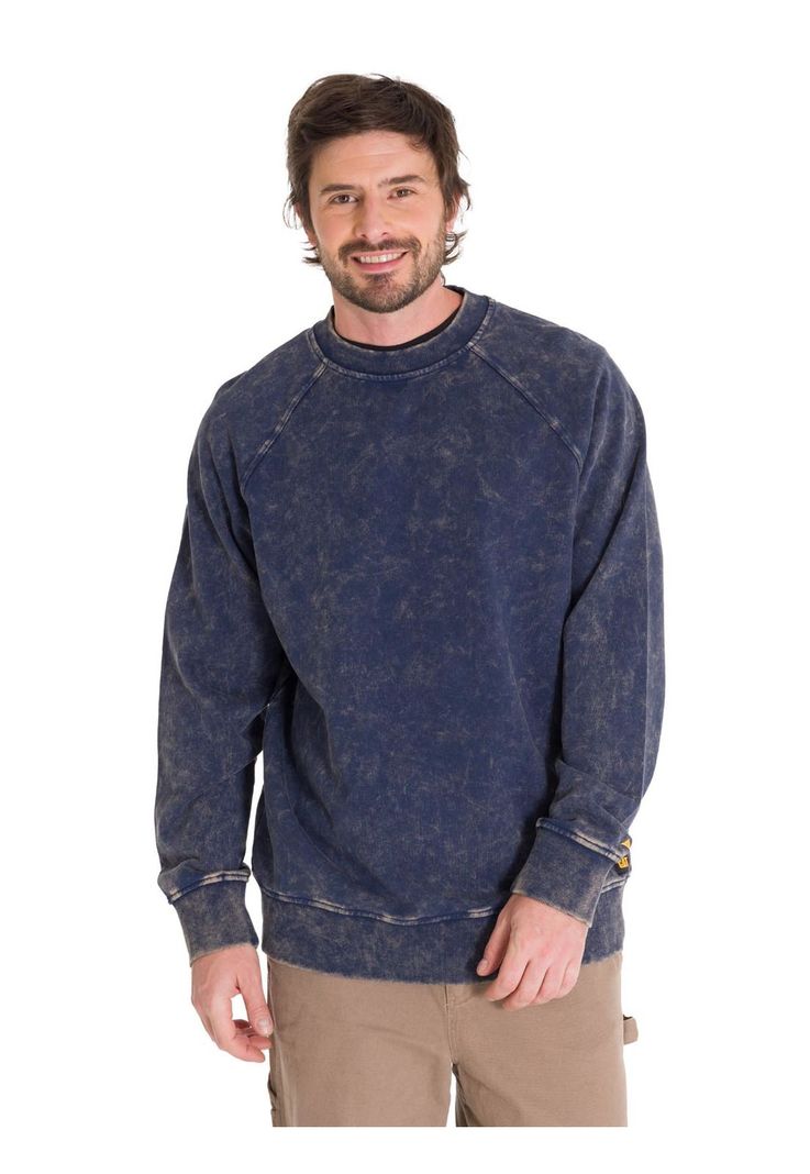 Polerón Premium Wash Crew Neck Hombre Azul Marino-0