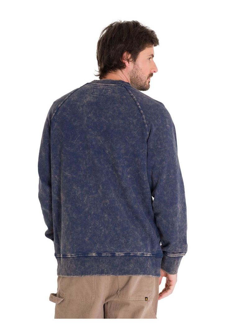 Polerón Premium Wash Crew Neck Hombre Azul Marino-3
