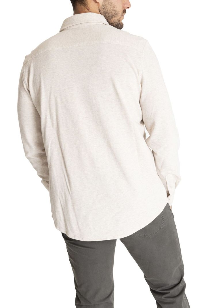Polera M/L Hombre Piquelong Verde Claro-5