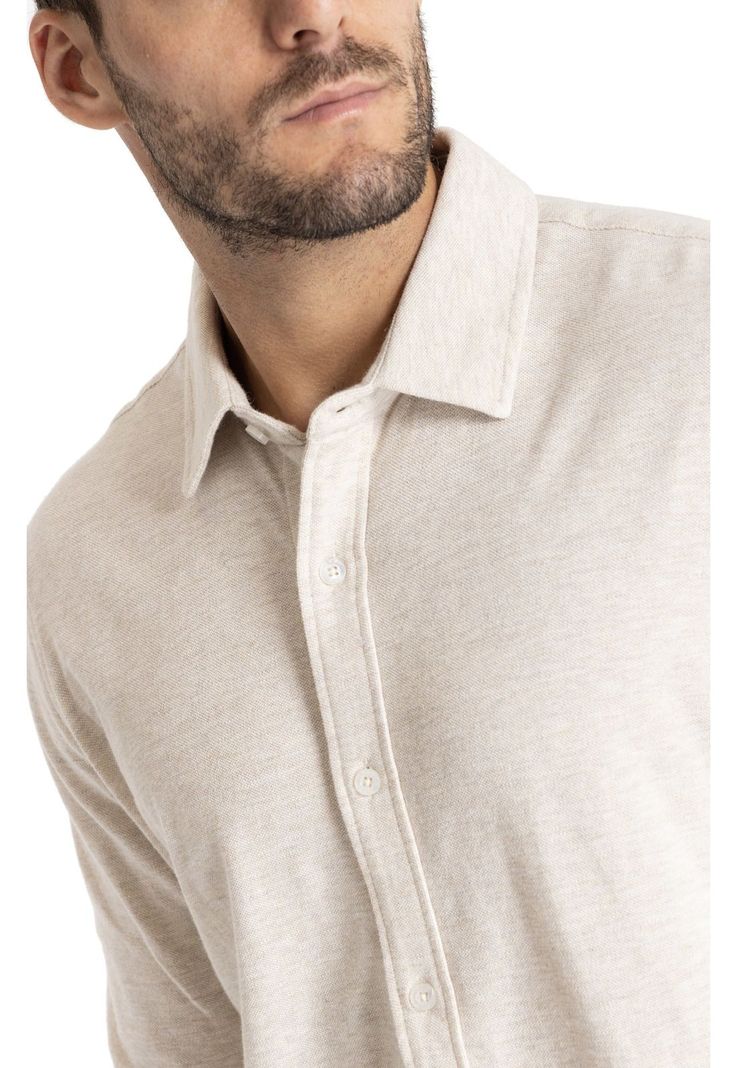 Polera M/L Hombre Piquelong Verde Claro-6