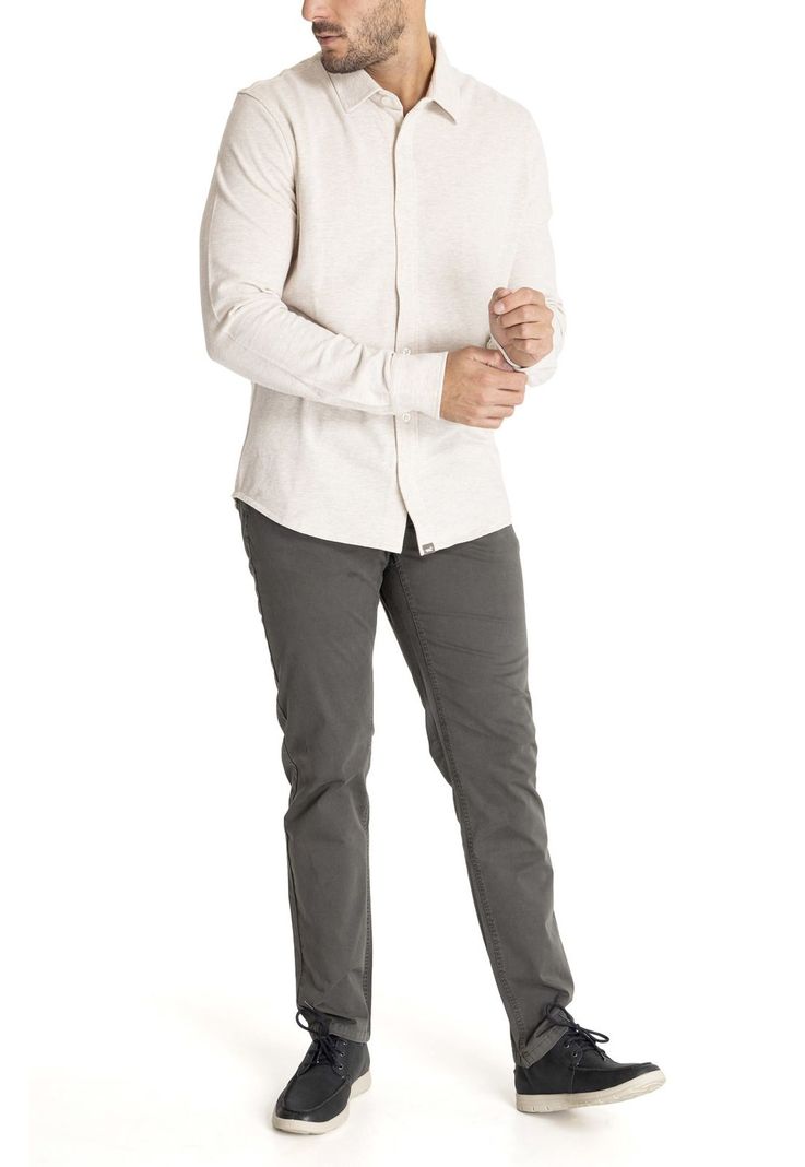 Polera M/L Hombre Piquelong Verde Claro-8