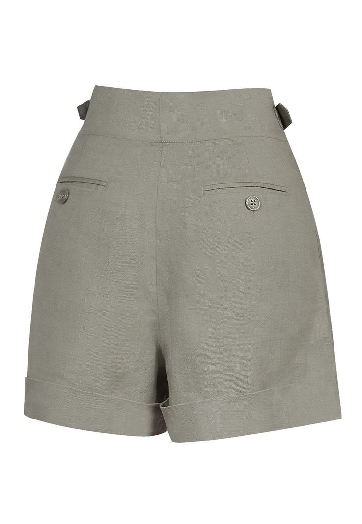 Short Lino Orgánico Oliva Anoum Mujer -1
