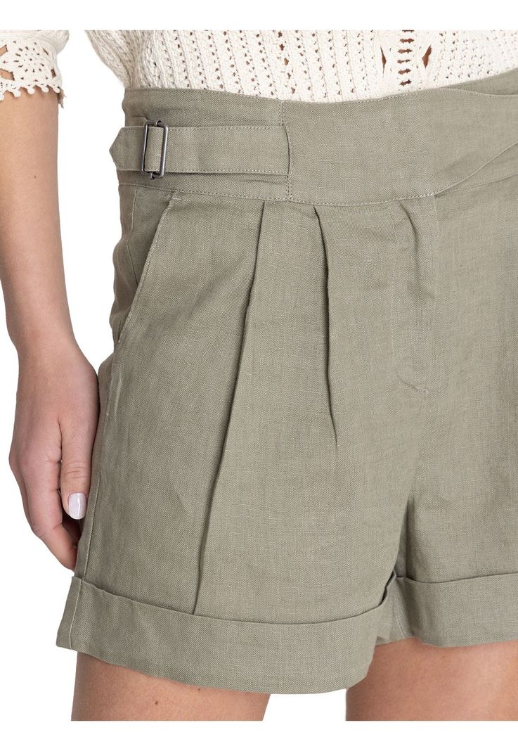 Short Lino Orgánico Oliva Anoum Mujer -7