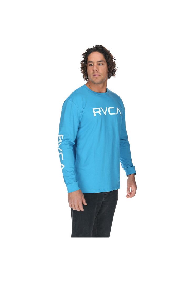 Polera M/C Hombre Big Rvca Ls Azul-3