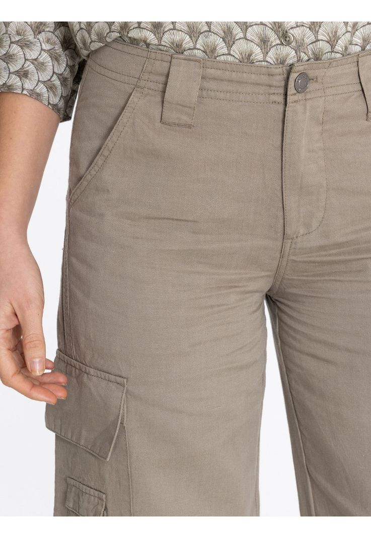 Pantalón Lino Orgánico Verde Nimia Mujer -6