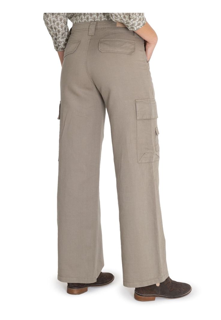 Pantalón Lino Orgánico Verde Nimia Mujer -8