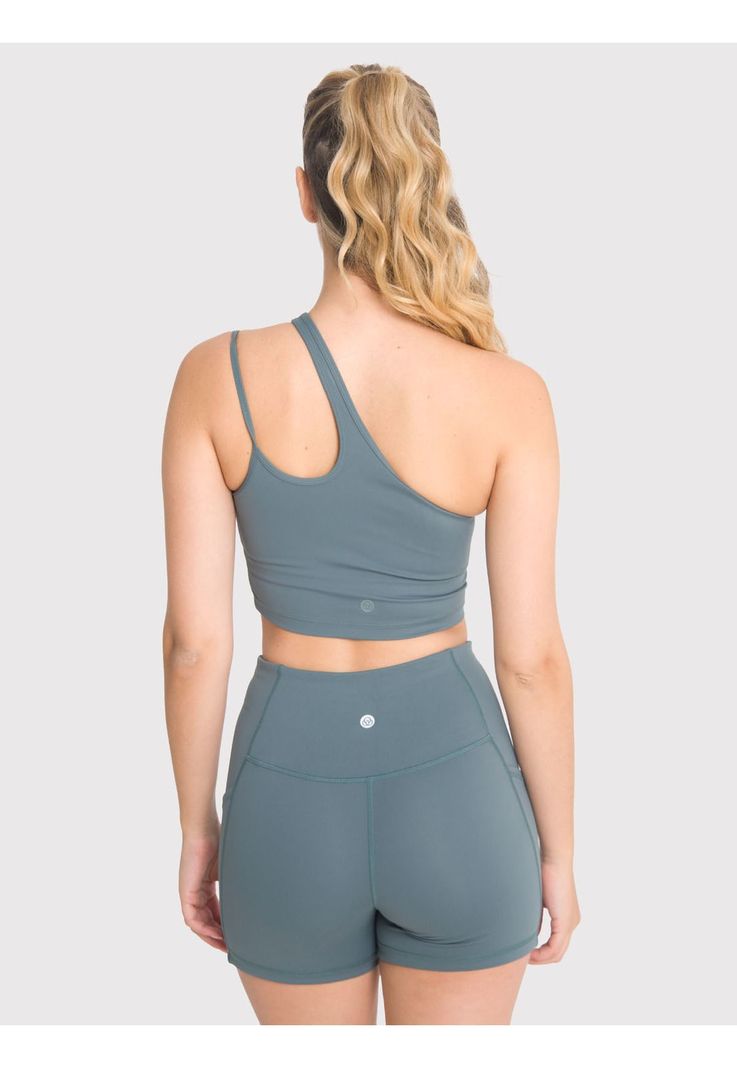 Peto asimétrico Mujer One Shoulder Verde-1