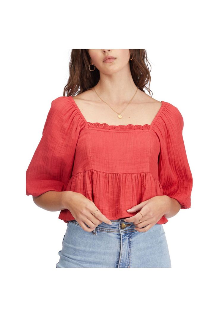 Blusa M/C Cross My Heart J Wvt Rojo Mujer-0