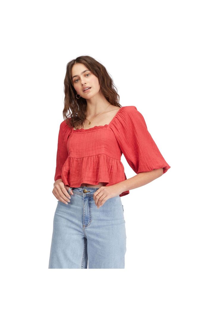 Blusa M/C Cross My Heart J Wvt Rojo Mujer-3
