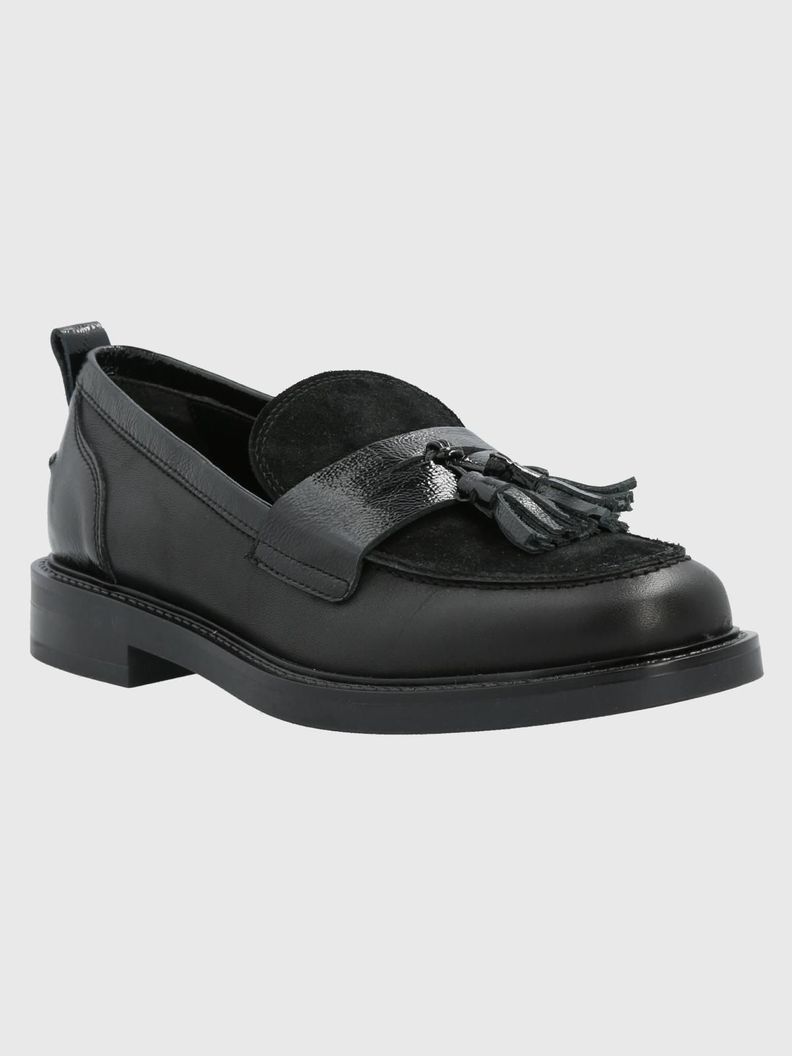 Mocasín Cuero Mujer Wyatt Negro