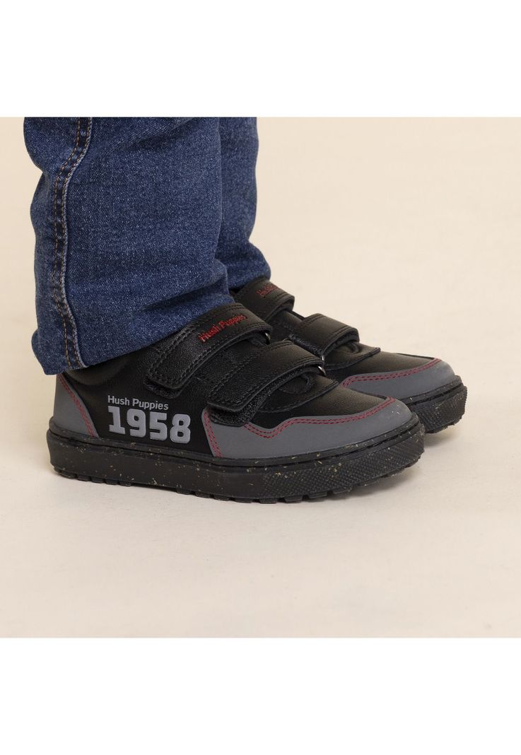 Zapatilla Cuero Niño Jets  Negra-1