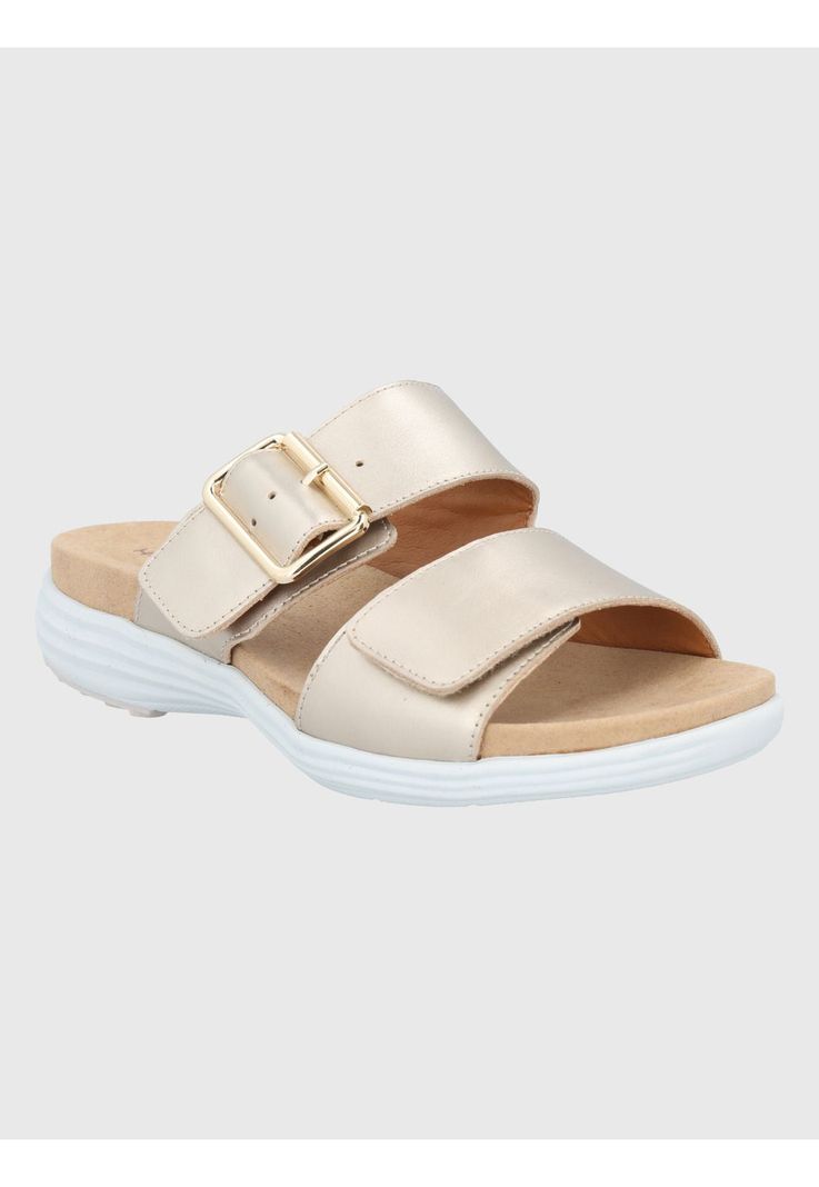Sandalia Cuero Dorado Mujer Lorry Slide -0