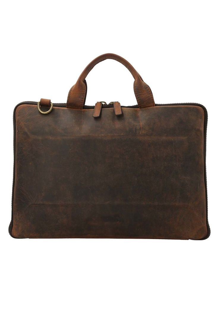 Porta Notebook Cuero Unisex Clark Case Cognac-0