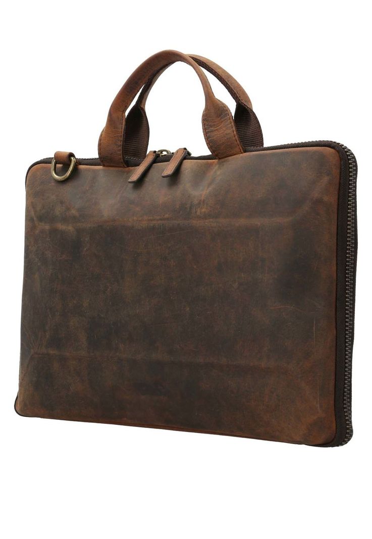 Porta Notebook Cuero Unisex Clark Case Cognac-1