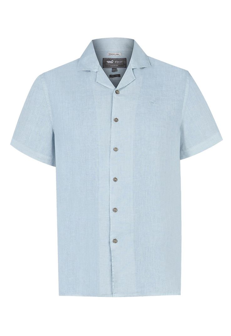 camisa Lino Orgánico Celeste Braga Hombre -0