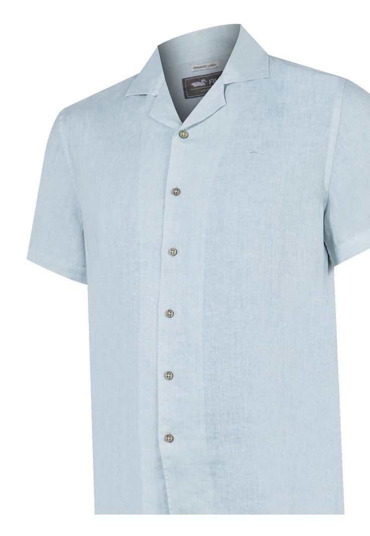 camisa Lino Orgánico Celeste Braga Hombre -3