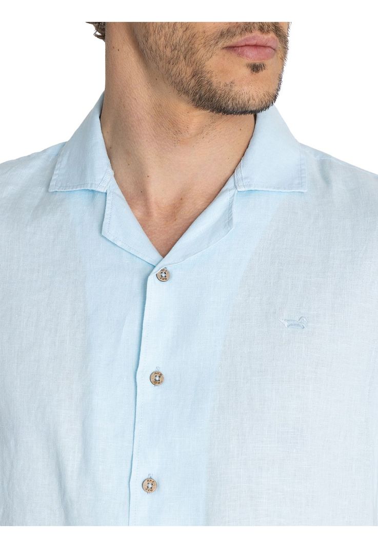 camisa Lino Orgánico Celeste Braga Hombre -6