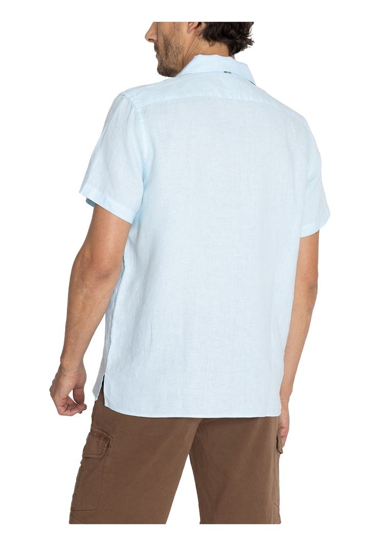 camisa Lino Orgánico Celeste Braga Hombre -7