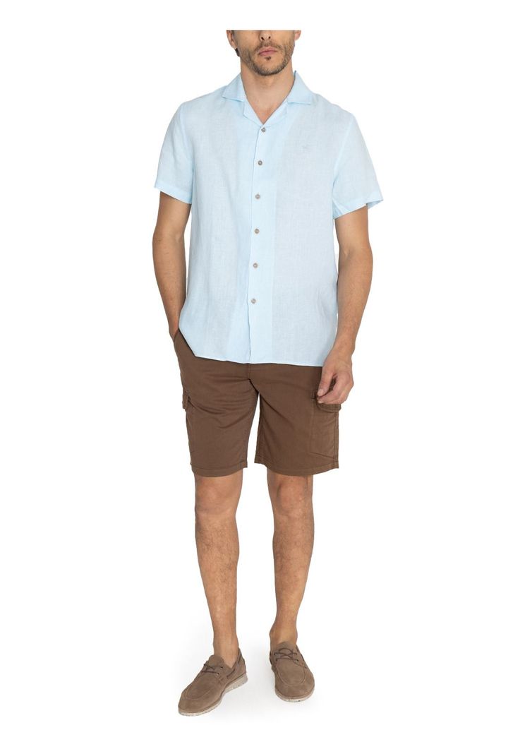 camisa Lino Orgánico Celeste Braga Hombre -8
