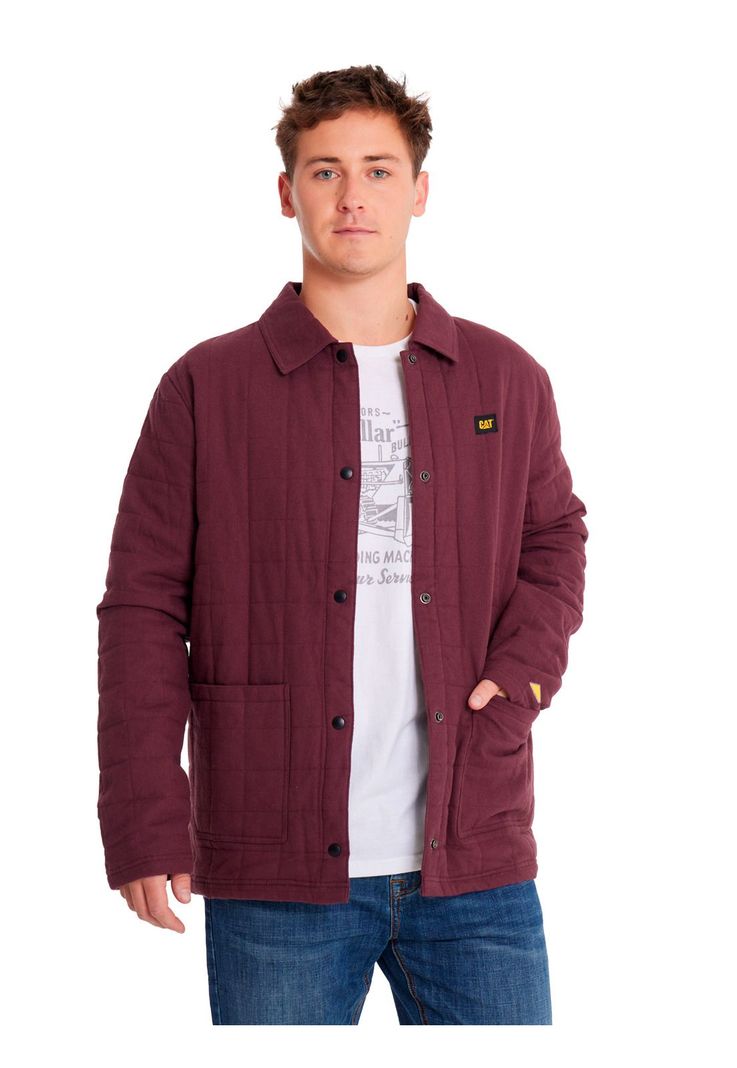 Chaqueta Hombre Quilt Flannel Snp Lightw Ins Burdeo-0