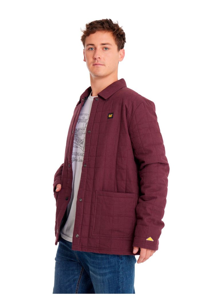 Chaqueta Hombre Quilt Flannel Snp Lightw Ins Burdeo-1