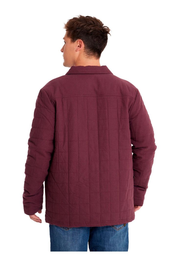 Chaqueta Hombre Quilt Flannel Snp Lightw Ins Burdeo-3