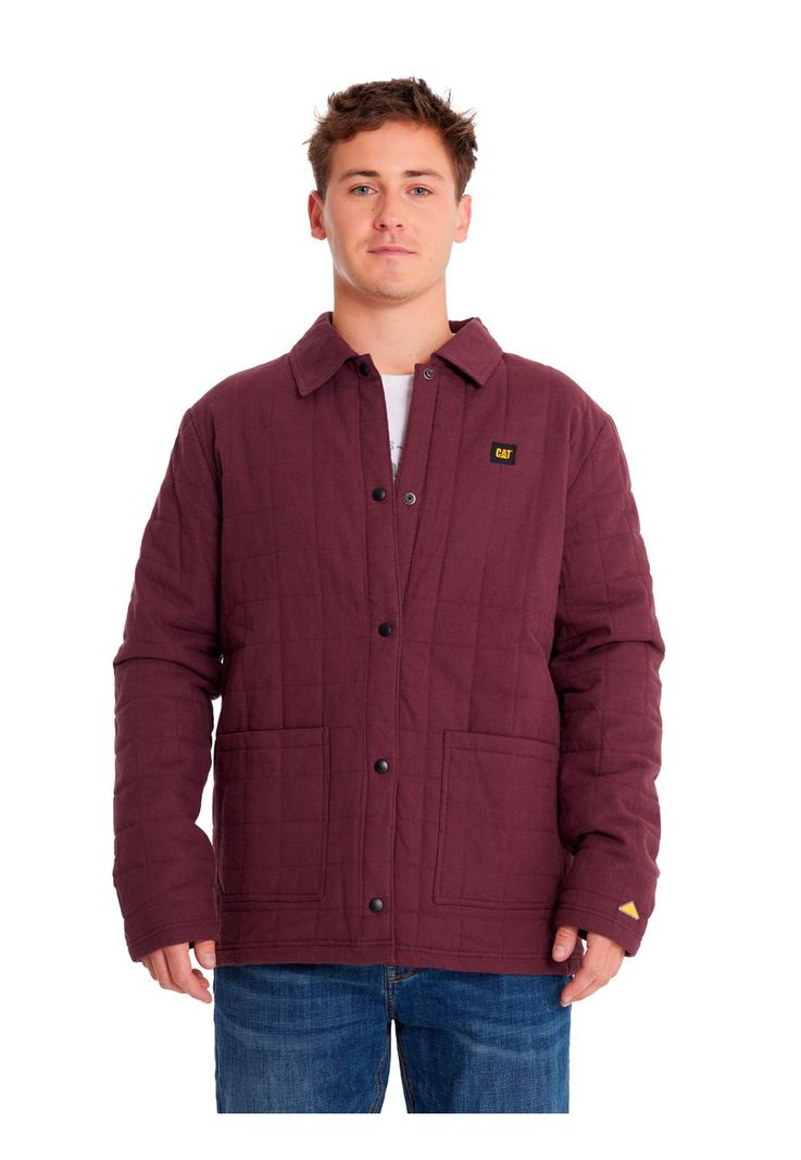 Chaqueta Hombre Quilt Flannel Snp Lightw Ins Burdeo-4